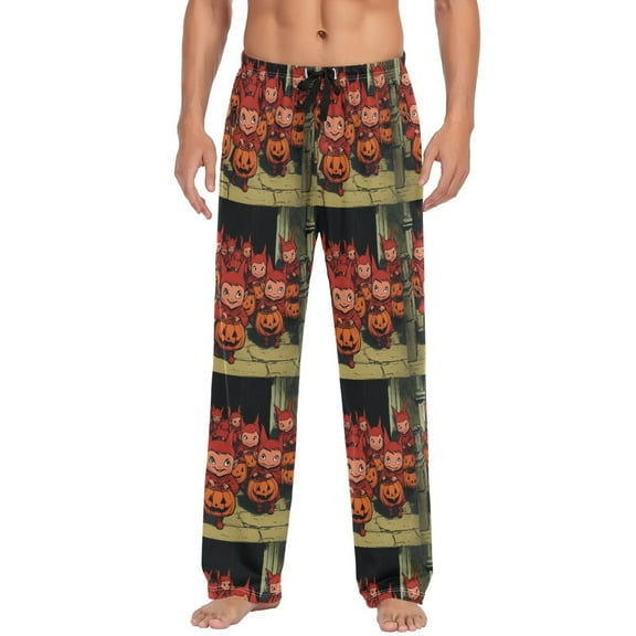Halloween Little Devil Mens Pajama Pant Sleep and Lounge Bottons with Pockets