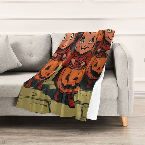 Halloween Little Devil Throw Blanket 60" x 90" Soft and Warm Blankets for Couch Sofa and Bed