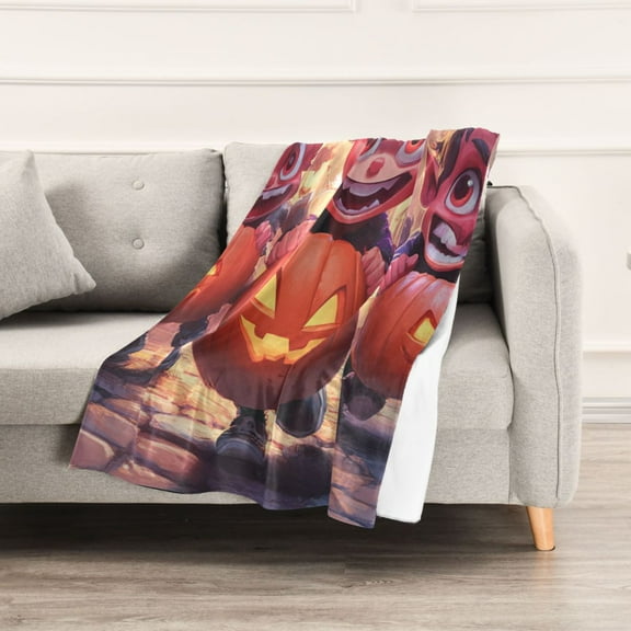Halloween Little Devil on The Street Throw Blanket 60" x 90" Soft and Warm Blankets for Couch Sofa and Bed