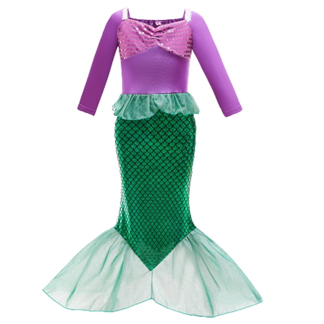Halloween Little Girl Mermaid Princess Costume Party Dress Little girl