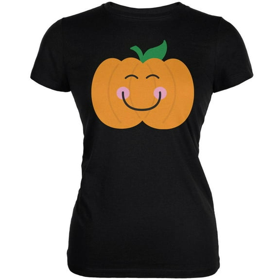 Halloween Little Pumpkin Black Juniors Soft T-Shirt - X-Large