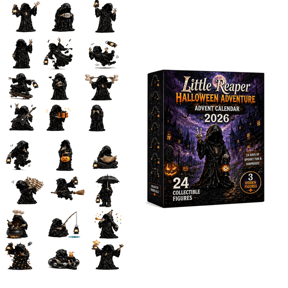 Halloween Little Reaper Advent Calendar 2026, 24 Days of Spooky Fun Decorations & 3 Secret Reapers, Hand Painted Resin Mini Statues Gothic Home Decor Gift for Collectors Calendar