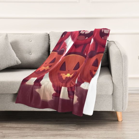 Halloween Little Red Demons Throw Blanket 60" x 90" Soft and Warm Blankets for Couch Sofa and Bed
