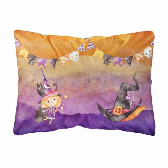 Halloween Little Witch Party Canvas Fabric Decorative Pillow