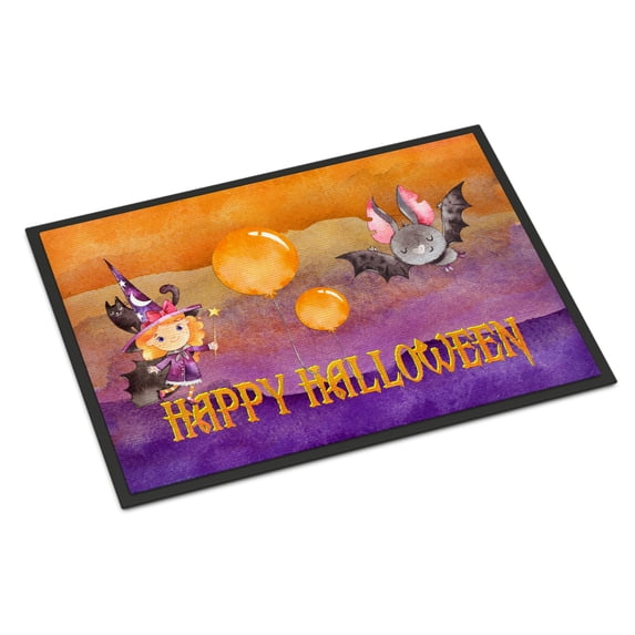 Halloween Little Witch and Bat Doormat 18x27