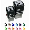thumbnail image 1 of Halloween Llama Alpaca Witch Self-Inking Rubber Stamp Ink Stamper - Lime Green Ink - Small 1 Inch, 1 of 7