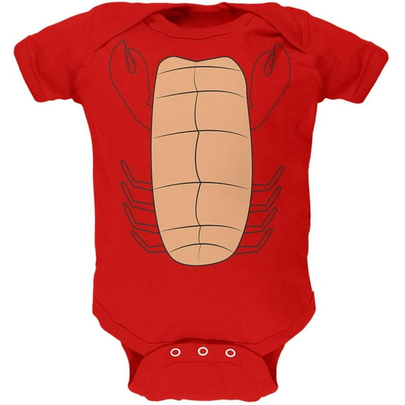 Halloween Lobster Costume Soft Baby One Piece Red 9-12 M