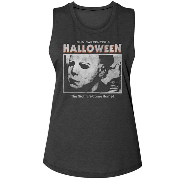 Halloween Logo And Photo Charcoal Women's Muscle Tank T-Shirt S