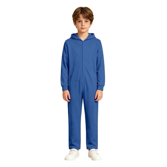 Halloween Long Sleeve Onesies Girl Boy,Solid Color Zip Hooded One Piece Jumpsuit