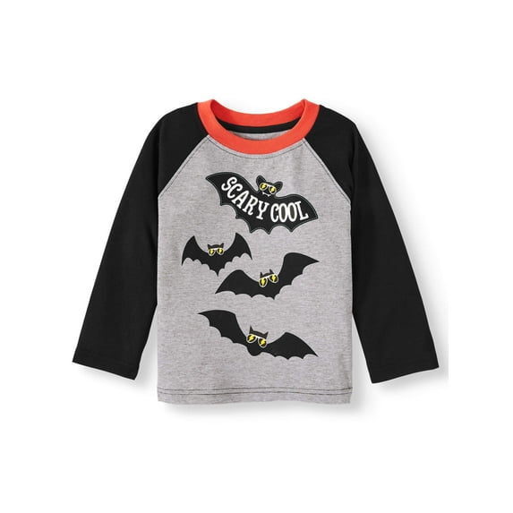 Halloween Long Sleeve Raglan Graphic Tees (Toddler Boys)