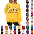 thumbnail image 1 of Halloween Long Sleeve Shirts for Women Graphic Tees Spooky Pumpkin Sweatshirt Crewneck Novelty Funny Pullover 2026 Fall Tshirts(C_Yellow,XL), 1 of 4