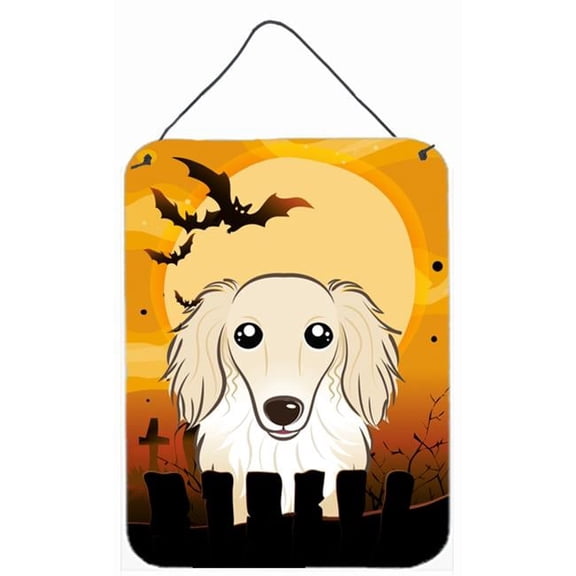 Halloween Longhair Creme Dachshund Wall and Door Hanging Prints