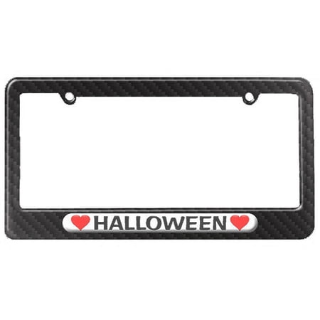 Halloween Love with Hearts License Plate Frame