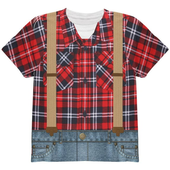 Halloween Lumberjack Costume All Over Youth T Shirt Multi YXL