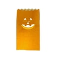 thumbnail image 1 of Halloween Luminary Paper Bags, Electronic Flame Resistant Candle Bags, Pumpkin Lanterns Tea Light Candle Holders for Halloween Party Decorations - Yellow (B), 1 of 6