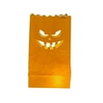 thumbnail image 1 of Halloween Luminary Paper Bags, Electronic Flame Resistant Candle Bags, Pumpkin Lanterns Tea Light Candle Holders for Halloween Party Decorations - Yellow (D), 1 of 6