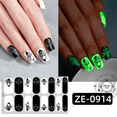 thumbnail image 1 of Halloween Luminous Nail Stickers, Dark Gothic Nail Art Decals, Glow-in-the-Dark Ghost Skull Scarf Nail Wraps, Self-adhesive Manicure Accessories for Halloween Party Nail Art Decoration, 1 of 7