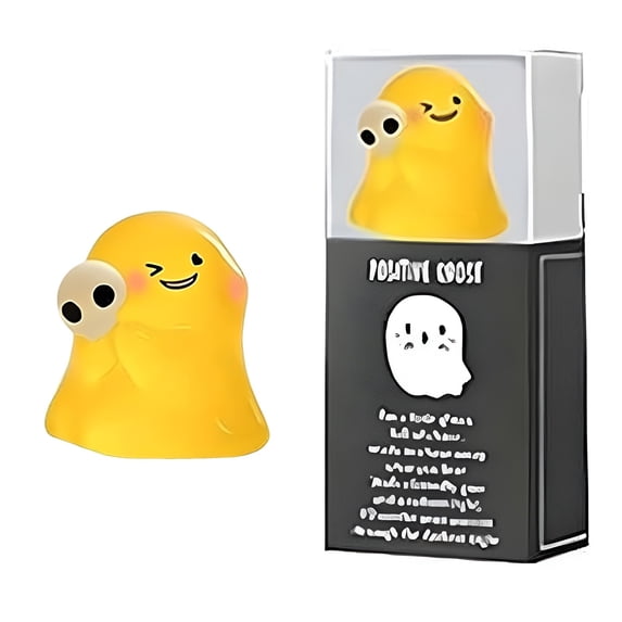 Halloween Luminous Ornaments, QIDESHIP, Colorful Glow in The Dark Ghost Figurines with Box for Party Favors, Mini Cute Night Light Decorations for Halloween Home Desk Shelf, 2x1.2x0.9 Inch