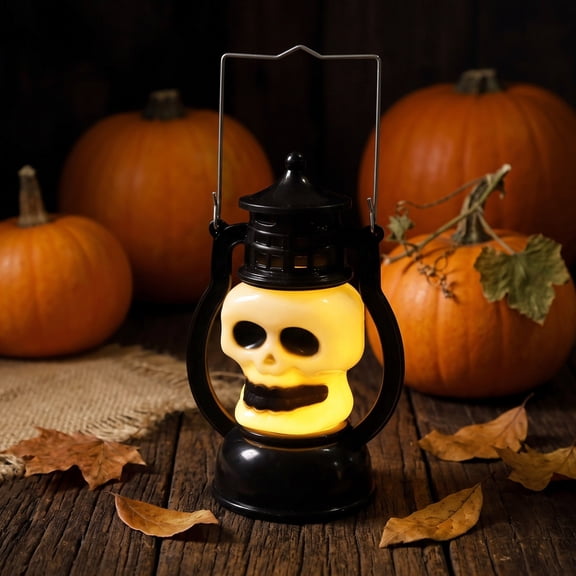 Halloween Luminous Skeleton LED Night Light, Spooky Glowing Skull Electronic Candle Lamp, Portable Atmosphere Light for Holiday Party Scene Layout Tabletop House Home Decoration, White