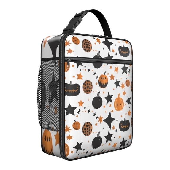 Halloween Lunch Box - Premium Insulated Reusable Bag, Leakproof High Capacity Cooler Tote with Pockets for School, Work & Costume Parties