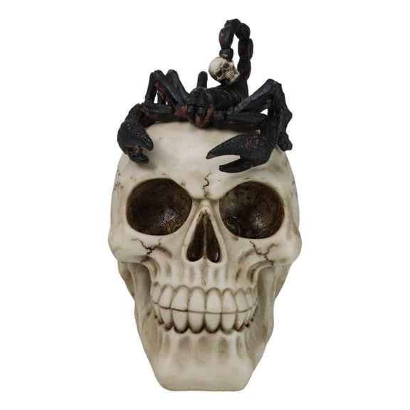 Halloween Macabre Gothic King Scorpion Demoniac On Skull Figurine