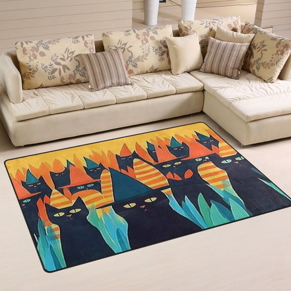 Halloween Magic Kitten Soft Polyester Area Rug 31''x20'', Non Slip, Memory Foam, Water Absorbent