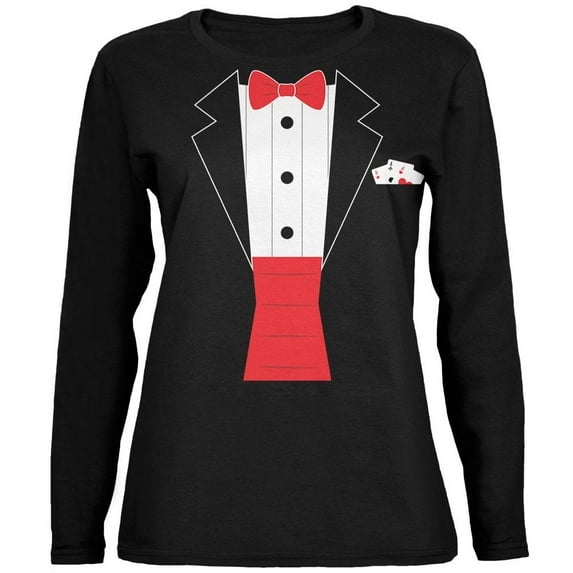 Halloween Magic Magician Costume Ladies' Relaxed Jersey Long-Sleeve Tee Black MD