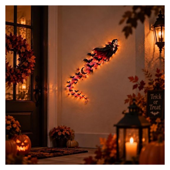 Halloween Magic Trail LED Wall Light, Spooky Hanging Wall Decor, Multiple Pattern Variants To Choose, Easy Wall Mount for Indoor Hallway Party