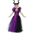 thumbnail image 1 of KAWELL Halloween Maleficent witch dress with headband set vampire witch costume 1-12 years old, 1 of 7