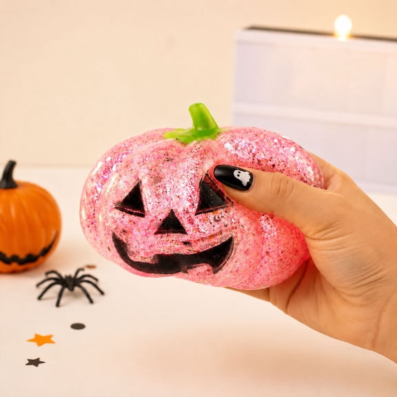 Halloween Malt Sugar Pumpkin Squishies Tool, Slow Rising Stress Relief Figurine, Squeeze Fidget Decor for Desk Shelf, Bedroom Holiday Party Layout