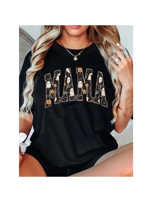 Halloween Mama Shirt, Mom Halloween Shirt, Spooky Mama Shirt, Mama Halloween, Cute Ghost Shirt, Floral Ghost Shirt