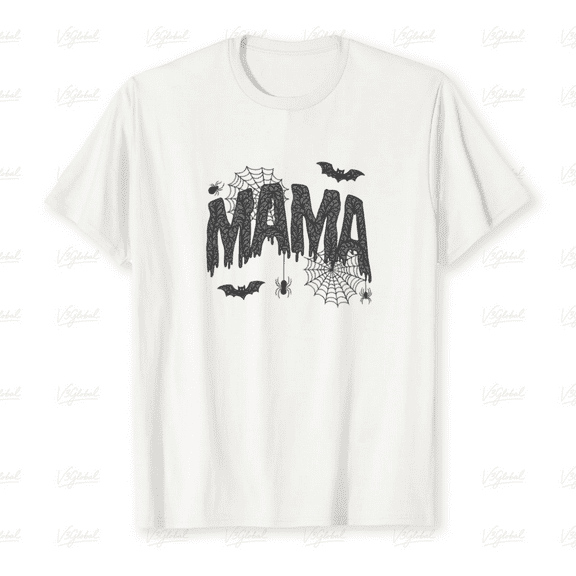 Halloween Mama With Bats Cute Retro Costume Party Cartoon Style T-Shirt up to size 5XL