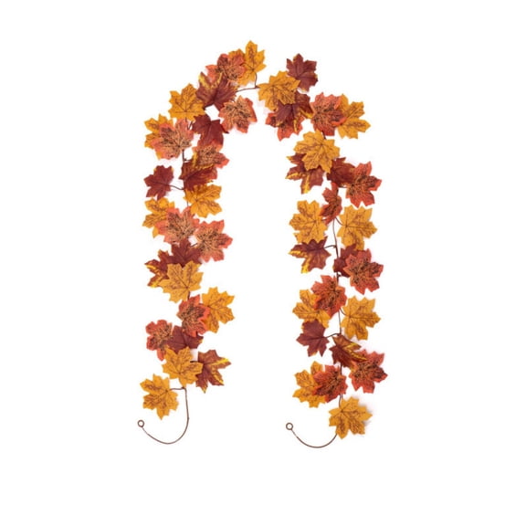 Halloween Mantel Decor, 1Pc 69 Inch Fall Maple Leaf Garland, Hanging Fall Decor, Autumn Leaves Garland, Halloween Home Decor for Front Door, Porch, Indoor Outdoor Spaces