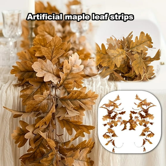 Halloween Maple Leaf Garland 9 Inch Faux Fall Vine for Indoor Decor,Autumn Festivities,Artificial Fall Autumn Foliage Garland Thanksgiving Decor(Green)