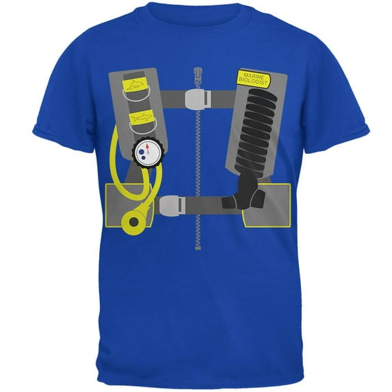 Halloween Marine Biologist Scuba Diver Costume Mens Soft T Shirt Royal LG