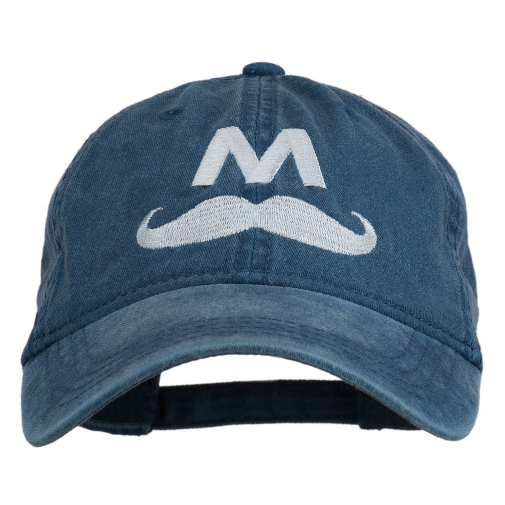 Halloween Mario M Mustache Embroidered Washed Cap - Navy OSFM - Walmart.com