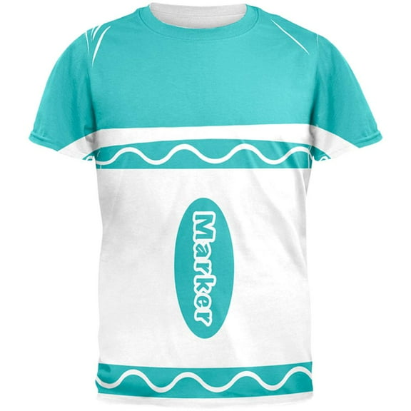 Halloween Marker Costume Aqua Blue All Over Mens T Shirt Multi LG