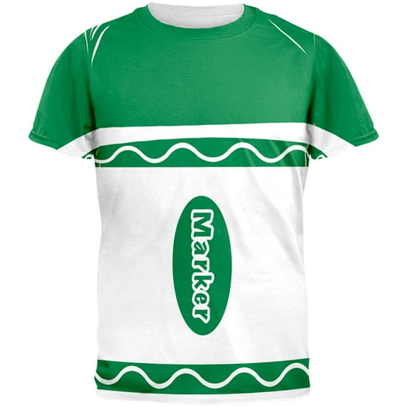 Halloween Marker Costume Green All Over Mens T Shirt Multi LG