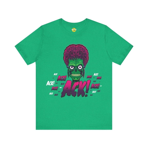 Halloween Mars Attacks! Alien Short Sleeve T-Shirt - Retro Sci-Fi Movie Tee
