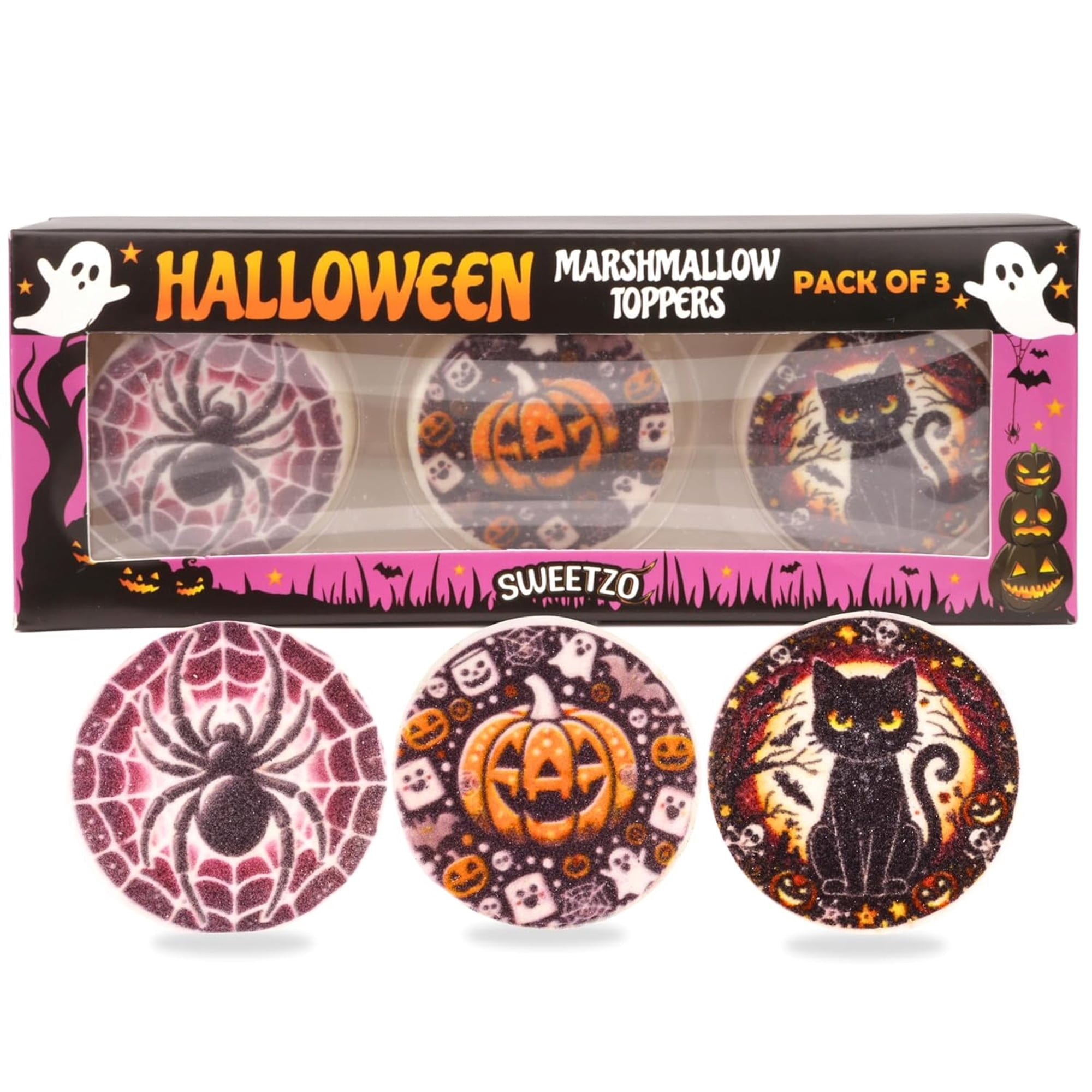 Halloween Marshmallow Toppers, Hot Chocolate Toppings, 3 Count