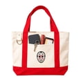thumbnail image 1 of Halloween Mask Design Canvas Tote Bag, Reusable Shoulder Handbag for Parties, Shopping, Travel and Daily Use, 1 of 8