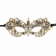 thumbnail image 1 of Halloween Mask Gold Lace Half Face Mask, Elegant Pointed Design Masquerade Mask Costume Accessory for Halloween Party, Carnival Event Decoration and Festival Celebration, 1 of 4