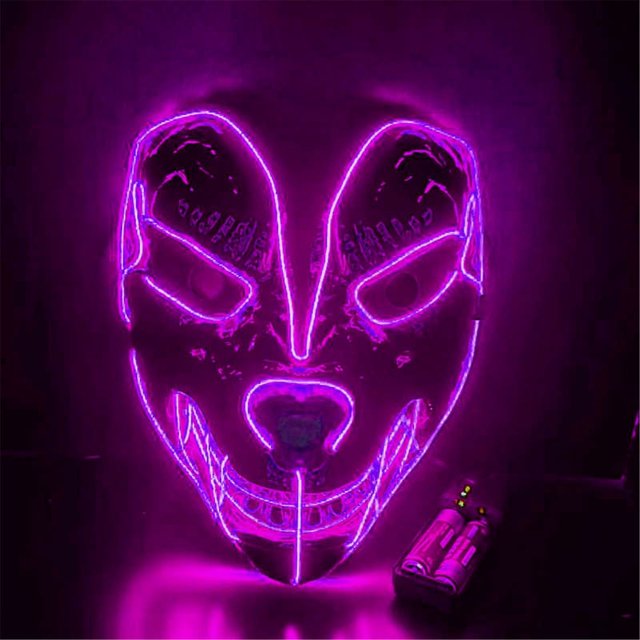 Halloween Mask,LED Light up Mask Scary mask for Man Kids Cosplay Halloween Costume Masquerade
