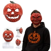 Halloween Mask, Scary Halloween Mask, Pumpkin Head Mask, Halloween Masks for Adults, 12X11X3 in Full Over-The-Head Latex Mask with Gnarled Scary Pumpkin Facial Details and
