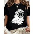 thumbnail image 1 of Halloween Mask Tee Costume T Shirt Cotton Graphic Tees Tops Design Short Sleeve Round Neck Black S-5XL, 1 of 5