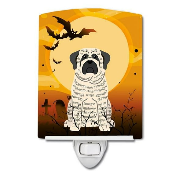 Halloween Mastiff Brindle White Ceramic Night Light
