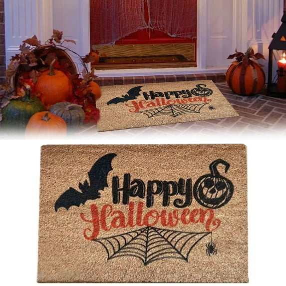 Halloween Mat Style G Halloween Door Decoration Creative Floor Mat Anti Slip And Dirt Proof Polyester Carpet, Cotton polyester blend Multi-color