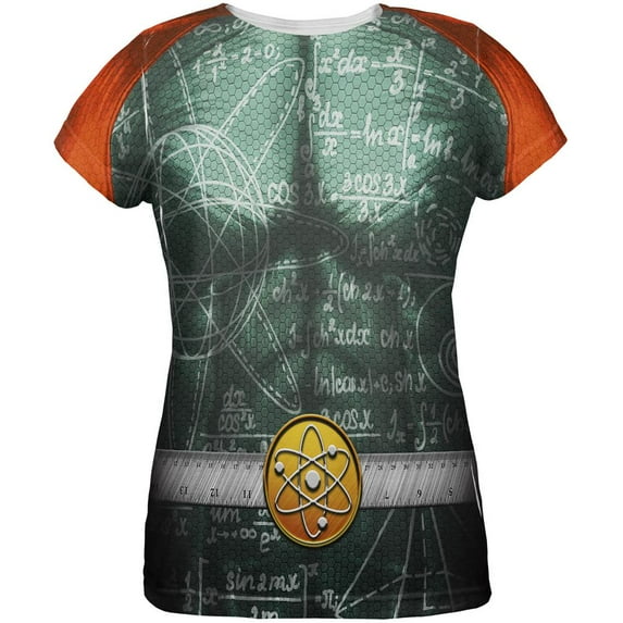 Halloween Math Geek Scientist Superhero Costume All Over Womens T Shirt Multi MD