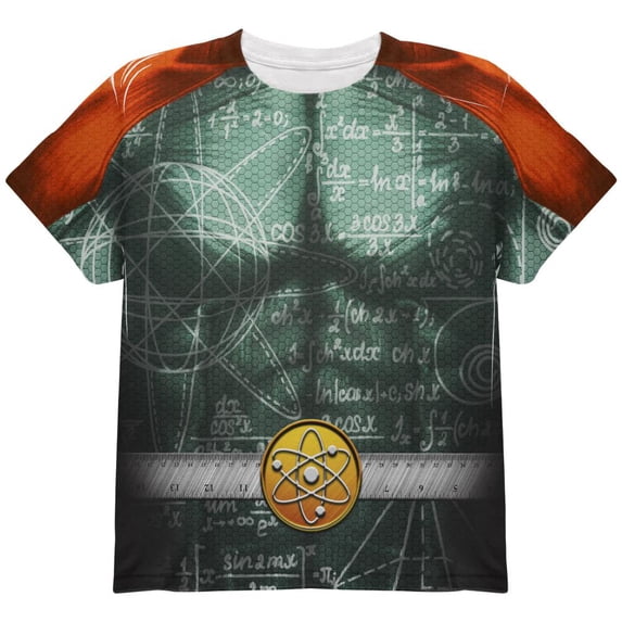 Halloween Math Geek Scientist Superhero Costume All Over Youth T Shirt Multi YXL
