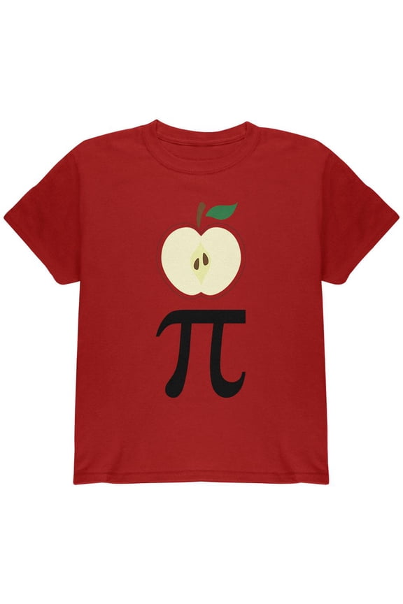 Halloween Math Pi Costume Apple Day Youth T Shirt Red YLG